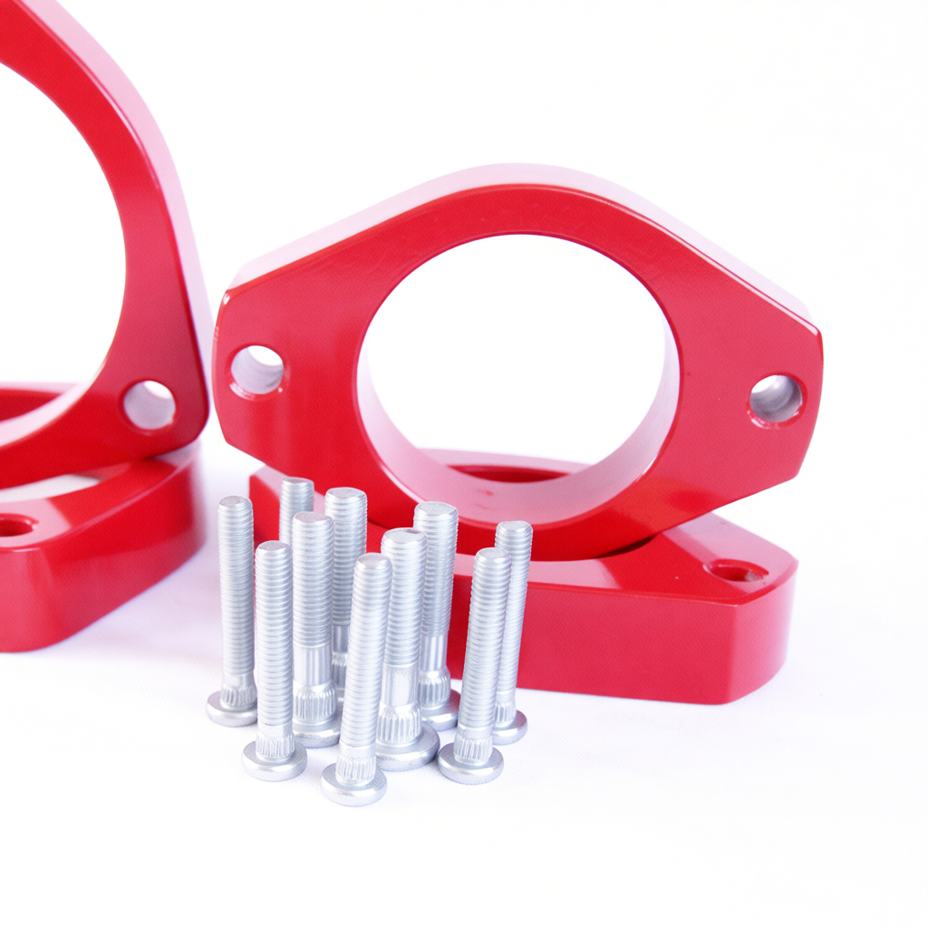 Zvedací kit 30 mm – hliníkové spacery vzpěr a tlumičů, komaxit, práškový lak, sada pro zvednutí auta, zvýšení podvozku a karoserie